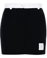 Thom Browne - Contrast Waistband Mini Skirt - Lyst
