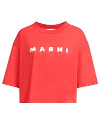 Marni - Logo Scribbled Boxy T-Shirt - Lyst