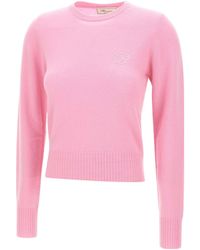 Blumarine - Logo Embroidered Crewneck Jumper - Lyst