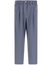 Brunello Cucinelli - Elasticated Waist Straight Leg Trousers - Lyst