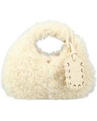Ganni - Fax Fur Mini Hobo Bag - Lyst