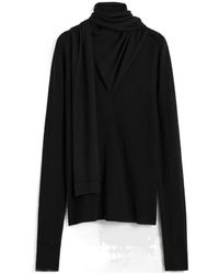 TOTEME - Totme Scarf Detailed Long-Sleeved Jumper - Lyst