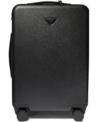 Prada - Triangle-Logo Zipped Suitcase - Lyst
