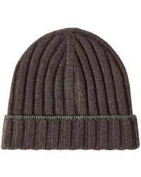 Brunello Cucinelli - Turn-Up Brim Ribbed Beanie - Lyst