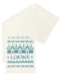 Loewe - Fairisle-Pattern Embellished Scarf - Lyst