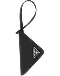 Prada - Triangle Logo Luggage Tag - Lyst