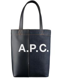 A.P.C. - Logo Printed Panelled Shoulder Bag - Lyst