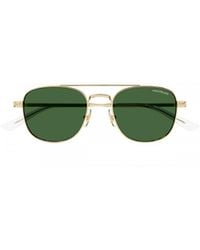 Montblanc - Eyewear Double Bridge Pilot Frame Sunglasses - Lyst