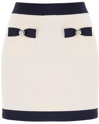 Self-Portrait - Bow-Detailed Mini Skirt - Lyst