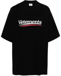 Vetements - Logo Printed Crewneck T-Shirt - Lyst