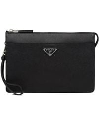 Prada - Saffiano Clutch Bag - Lyst
