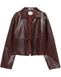 Alysi - Tie-Fastening Leather Jacket - Lyst