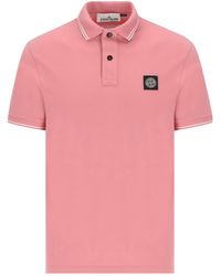 Stone Island - Logo Patch Short-Sleeve Polo Shirt - Lyst