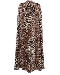 Rodarte - Leopard-Print Caped Silk Charmeuse Gown - Lyst