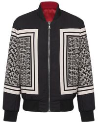 Balmain - Reversible Monogram Bomber Jacket - Lyst