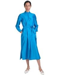 Max Mara - Silk Shirt Dress With Waist Belt - Lyst