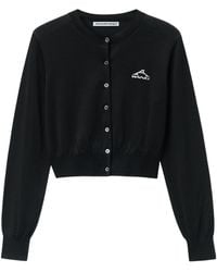 T By Alexander Wang - Cropped Athletic Mesh Cardigan - Lyst
