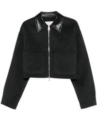 Nanushka - Leather-Trimmed Zip-Up Jacket - Lyst