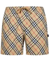 Burberry - Check Swim Shorts With Pocket - Lyst