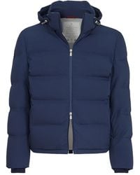 Brunello Cucinelli - Stretch Bonded Nylon Down Jacket With Heat-Bonded Seams And Detachable Hood - Lyst