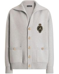Dolce & Gabbana - Crest Patch Buttoned Cardigan - Lyst