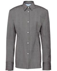Prada - Single-Breasted Pinstripe Wool Jacket - Lyst