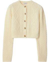 Burberry - Cable Alpaca Cropped Cardigan Sweater - Lyst