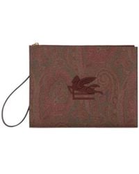 Etro - Logo-Embroidered Paisley-Printed Zipped Pouch - Lyst