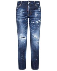DSquared² - Jennifer Distressed Cropped Jeans - Lyst
