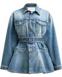 Alaïa - Alaïa Denim Peplum Jacket - Lyst