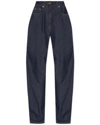 Versace - Logo-Patch Wide Leg Jeans - Lyst