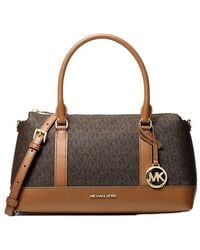 MICHAEL Michael Kors - Andie Medium Signature Logo Satchel Bag - Lyst