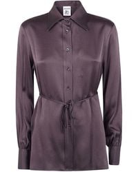 Semicouture - Tie-Waist Long-Sleeve Shirt - Lyst