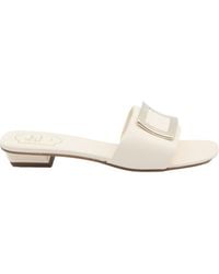 Roger Vivier - Logo-Engraved Open-Toe Mules - Lyst