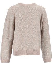 Peserico - Sequin-Embellished Cable-Knit Sweater - Lyst