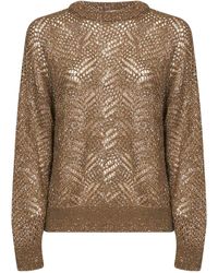 Brunello Cucinelli - Long-Sleeve Knit Top - Lyst