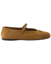 Prada - Logo Plaque Ballerina Shoes - Lyst
