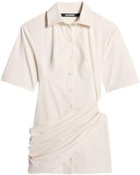 Jacquemus - Camisa Draped Mini Shirt Dress - Lyst