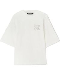 Palm Angels - Pa Monogram Embroidered Crewneck T-Shirt - Lyst