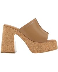 Stella McCartney - Logo Printed Platform Sandals - Lyst