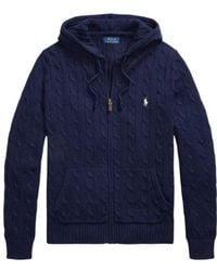 Polo Ralph Lauren - Cable-Knit Full-Zip Hooded Sweater - Lyst