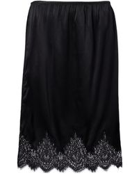 Nili Lotan - Thea Lace-Trimmed Silk Midi Skirt - Lyst