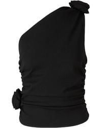 Magda Butrym - Rose-Embellished One-Shoulder Top - Lyst