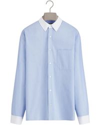 Dior - Striped Collared Long-Sleeve Shirt - Lyst