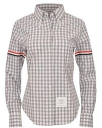 Thom Browne - Classic Long Sleeved Gingham Check Poplin Shirt - Lyst