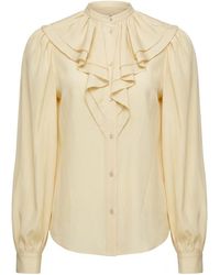 Gucci - Ruffle Trim Twill Shirt - Lyst
