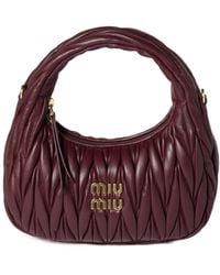 Miu Miu - Wander Matelassé Nappa Leather Hobo Bag - Lyst