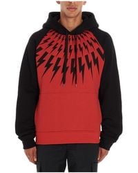 Neil Barrett - Lightning Printing Hooded Sweater - Lyst