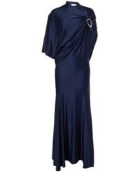 Rabanne - Draped Asymmetric Jersey Maxi Dress - Lyst