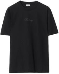 Burberry - Logo Embroidered Crewneck T-Shirt - Lyst